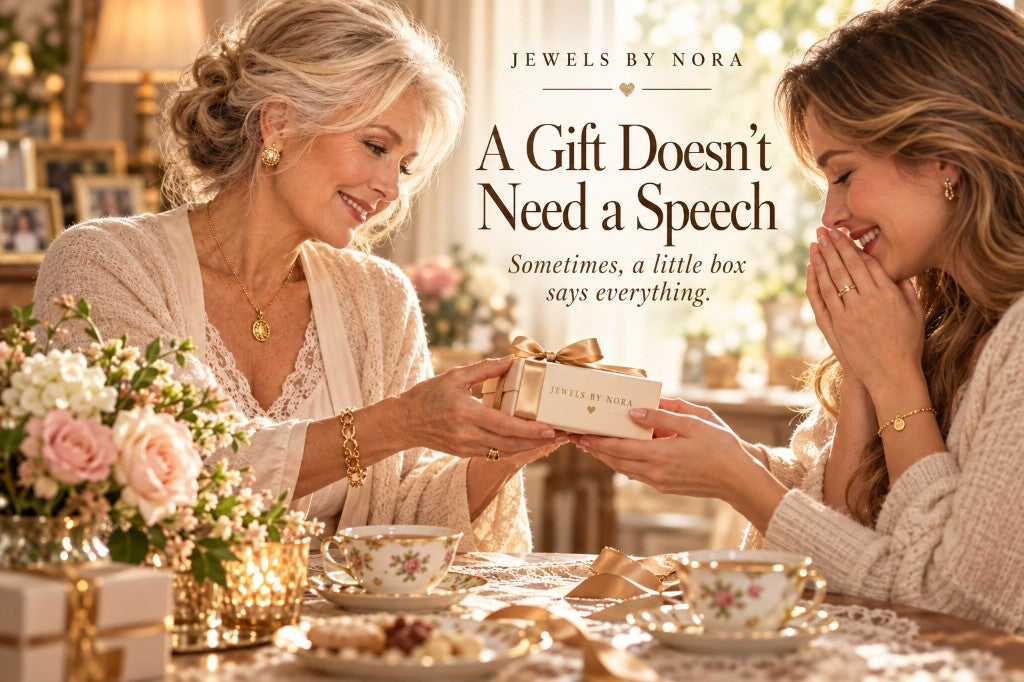 A Gift Doesn't Need a Speech — Jewels By Nora journal cover.