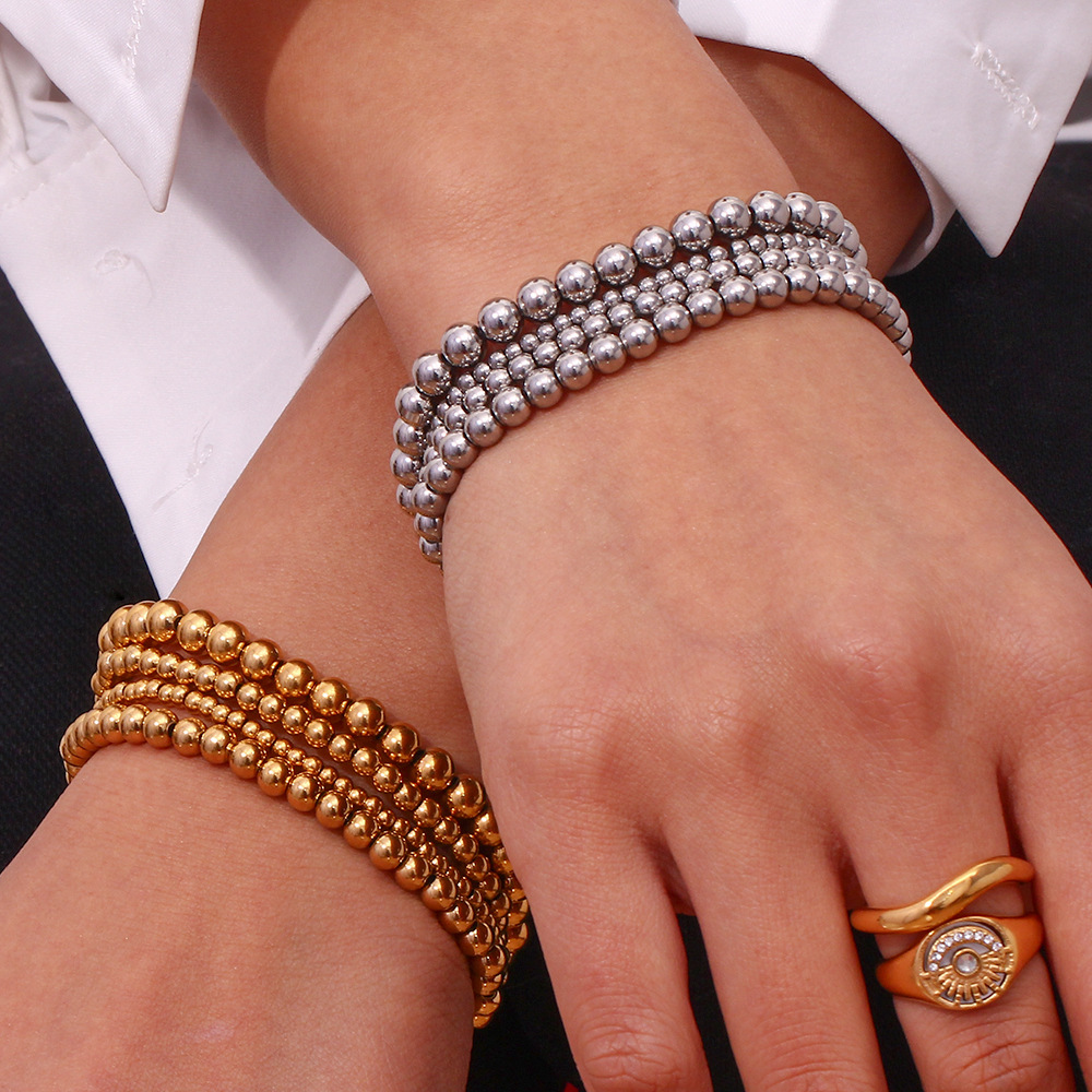 Crea - Fashion stackable metallic gold bracelet (4mm)
