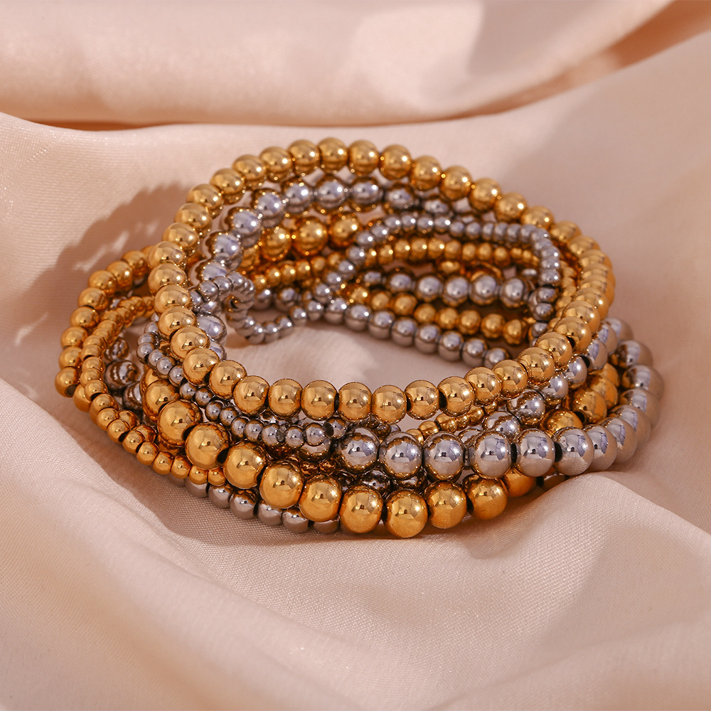 Crea - Fashion stackable metallic gold bracelet (4mm)