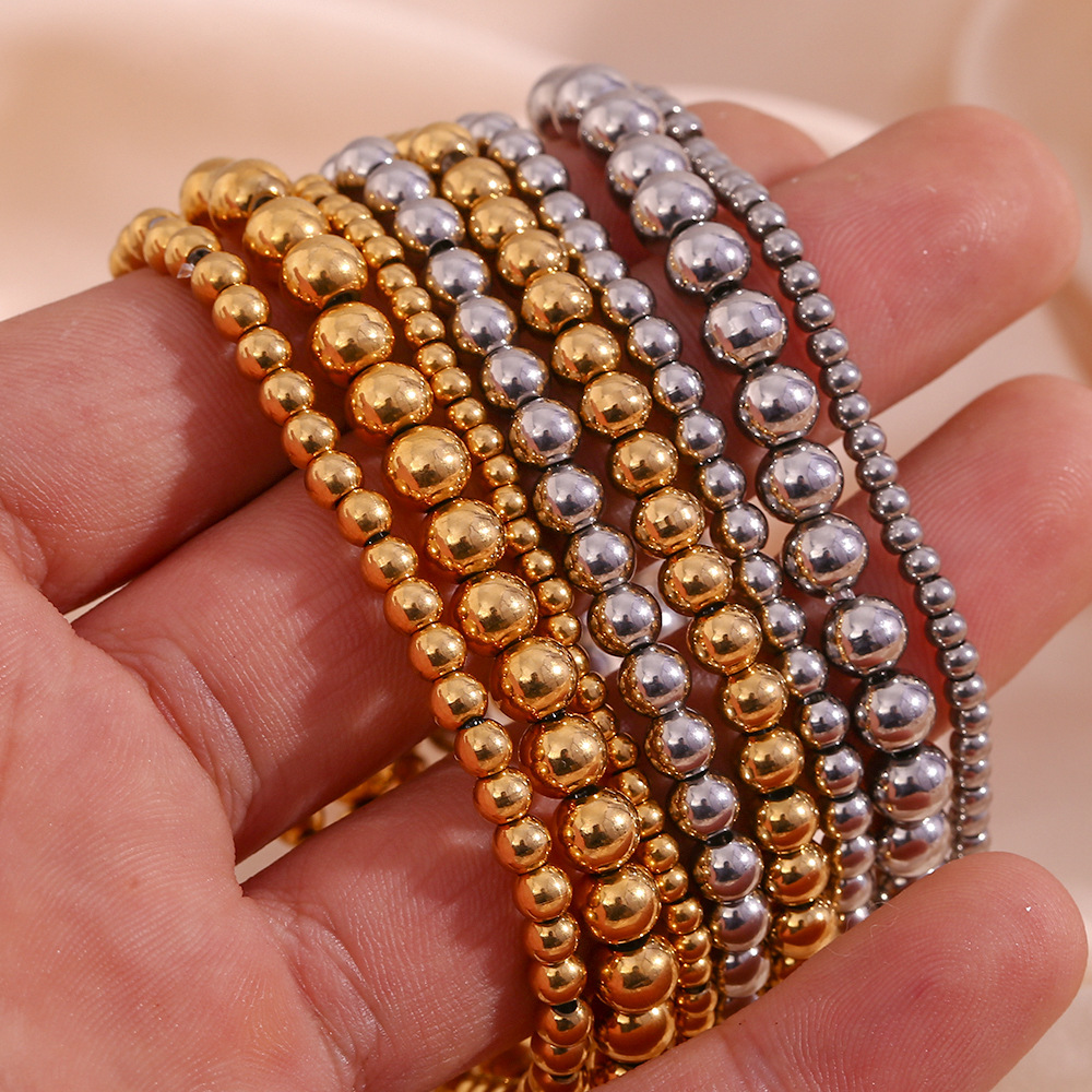 Crea - Fashion stackable metallic gold bracelet (4mm)