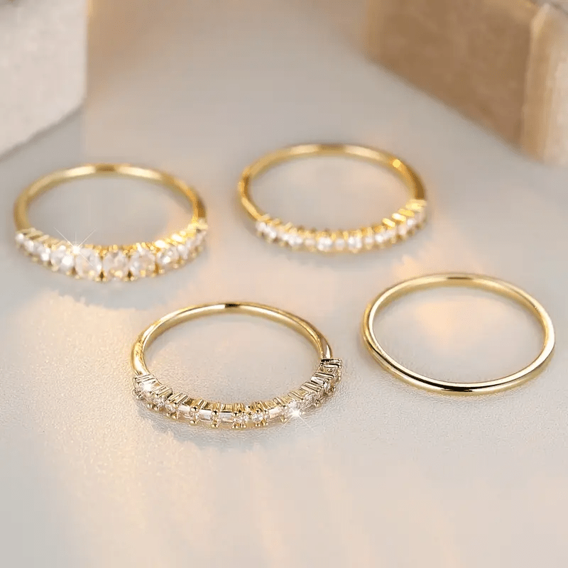 Elyna – Elegant gold rings with zircon stones