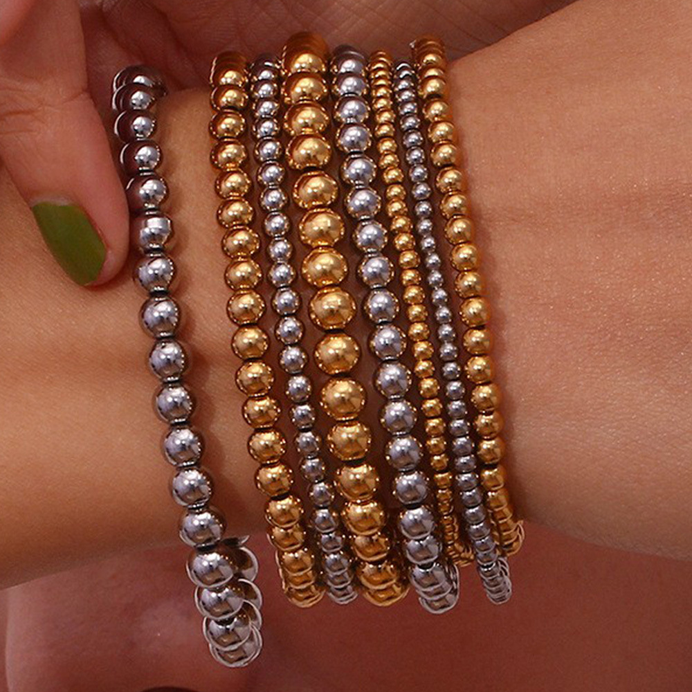 Crea - Fashion stackable metallic gold bracelet (4mm)