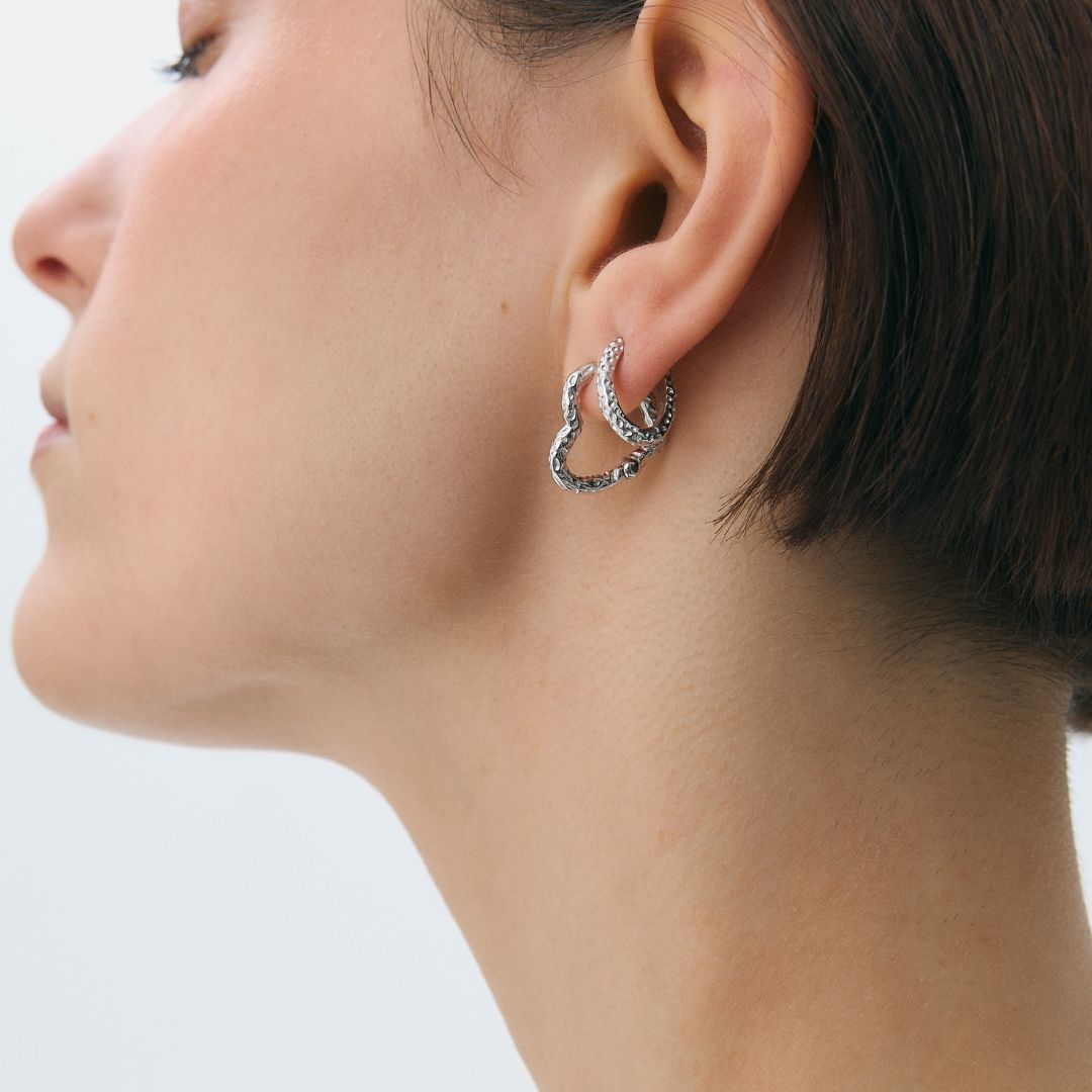 Women’s Heart Hoops with Distinct Texture and Natural Shape