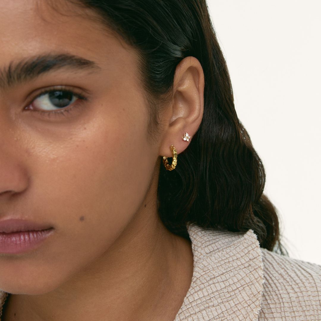 Women’s Hoops with Textured Surface Features and Organic Shape