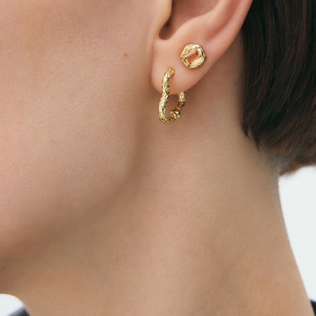 Women’s Heart Hoops with Distinct Texture and Natural Shape