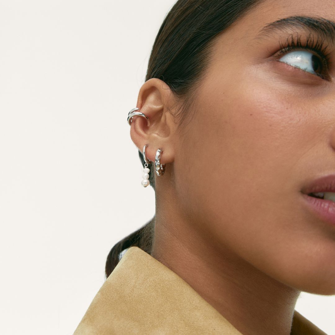 Women’s Hoops with Textured Surface Features and Organic Shape