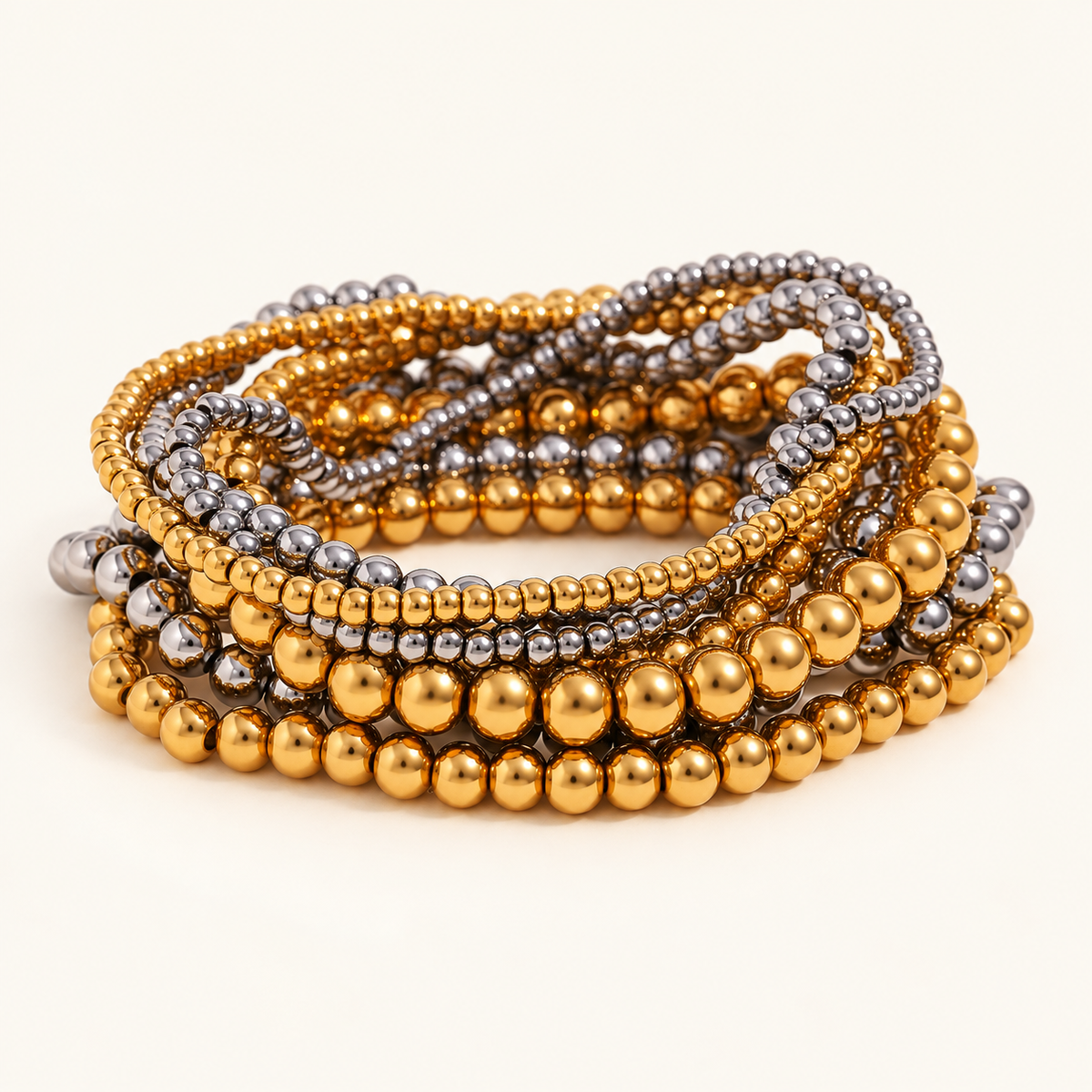 Crea - Fashion stackable metallic gold bracelet (4mm)