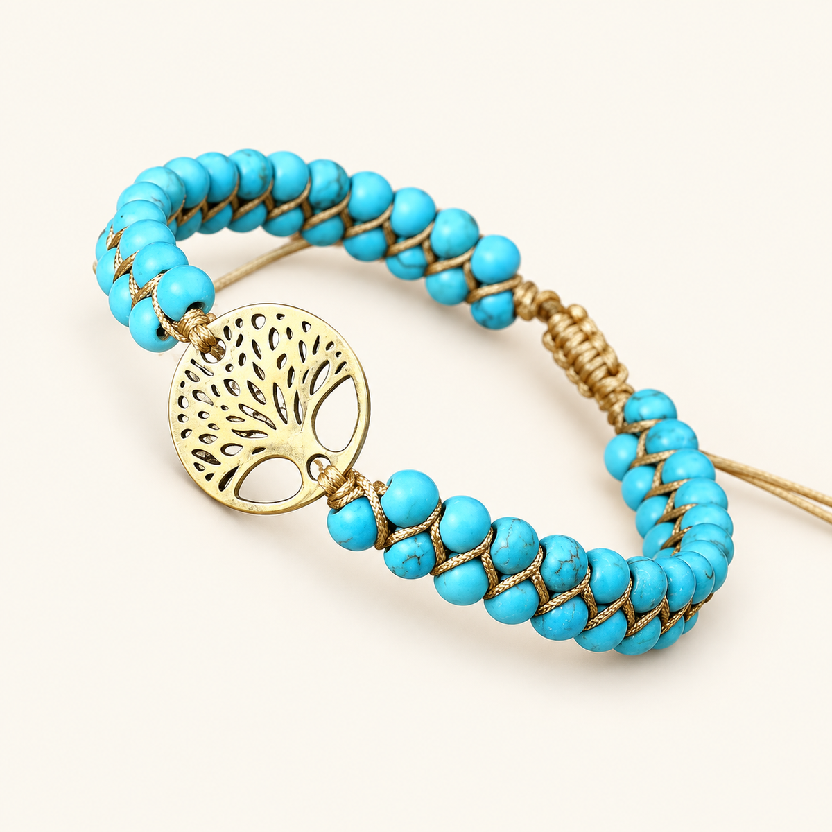 Arboréa – Handmade tree of life bracelet with turquoise