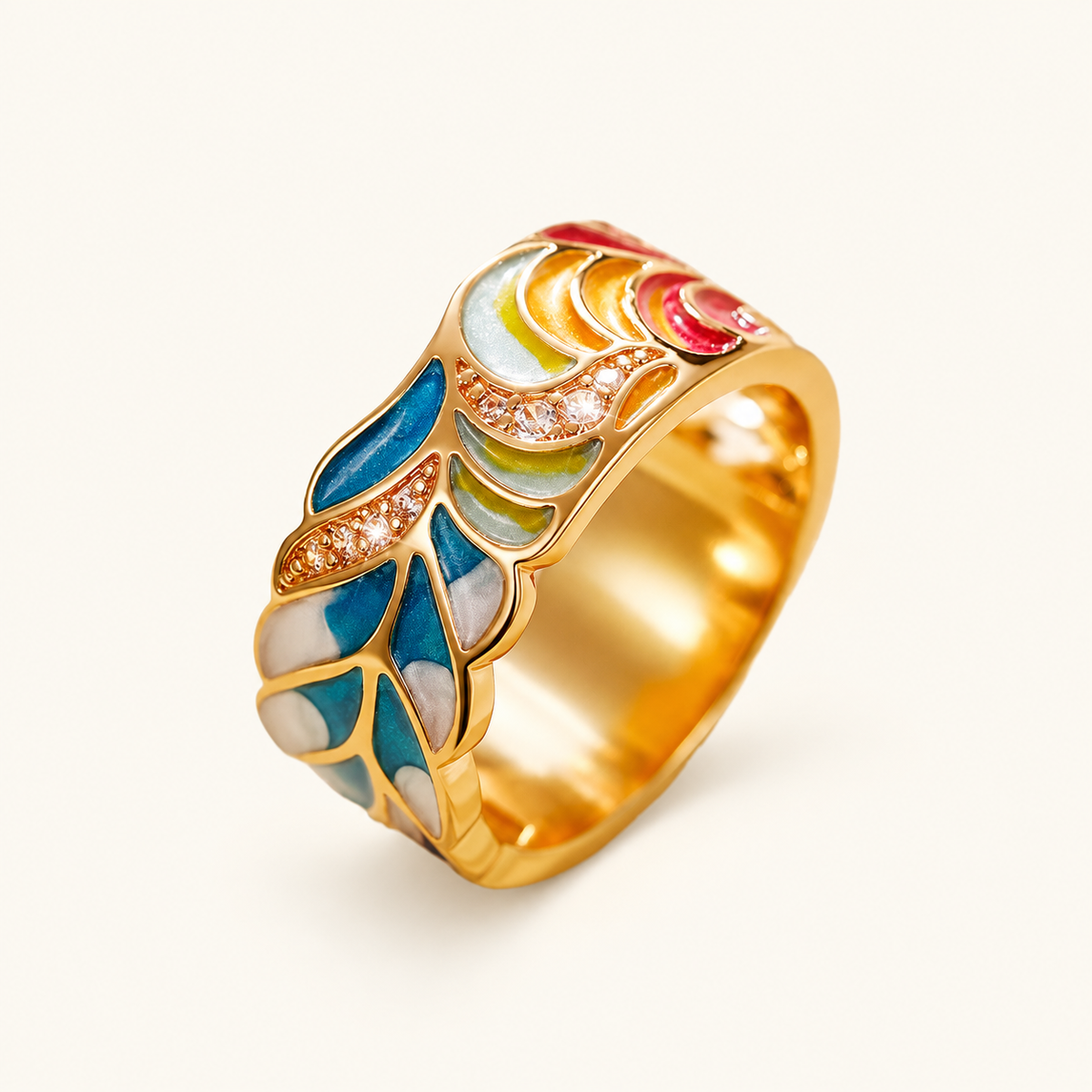 Isolde – Ring with hand-painted flowers