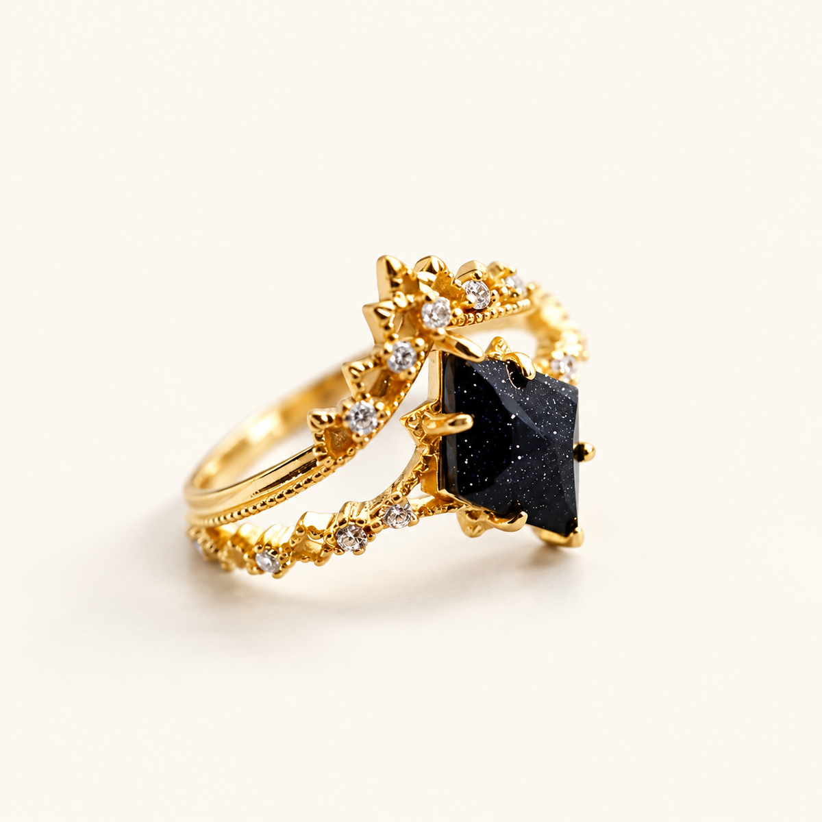 Nerisa – Dark night obsidian ring