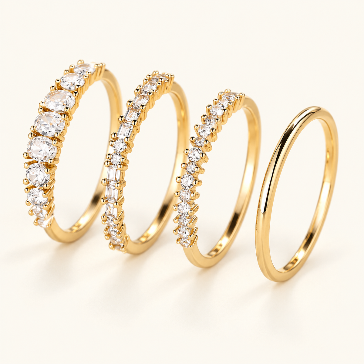 Elyna – Elegant gold rings with zircon stones