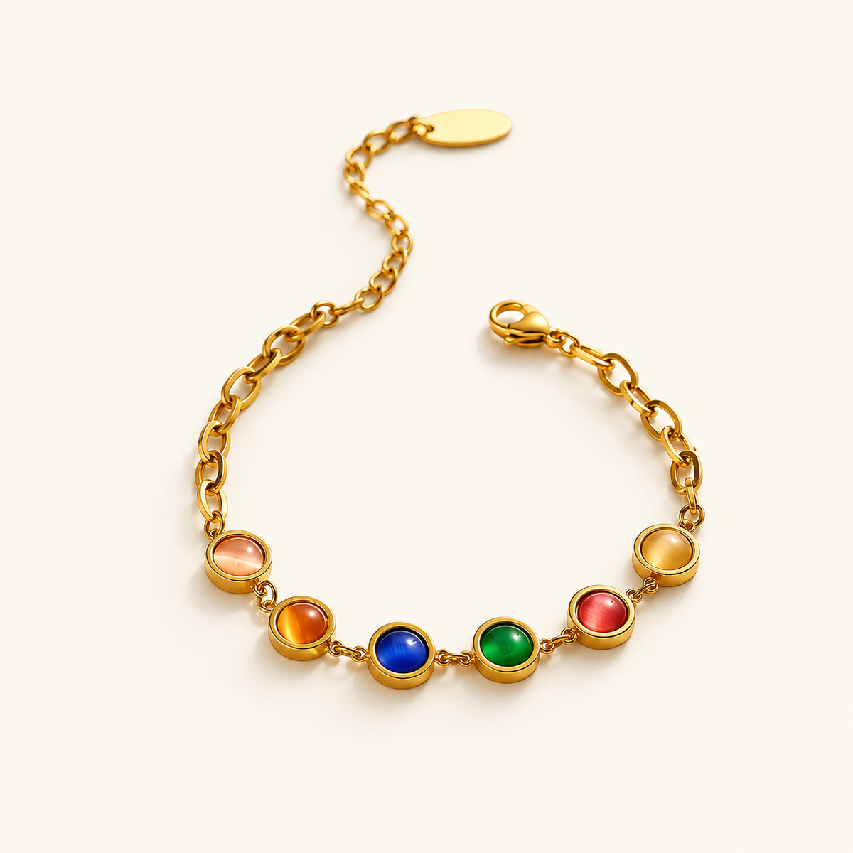 Maisie – Gold bracelet with colored stone
