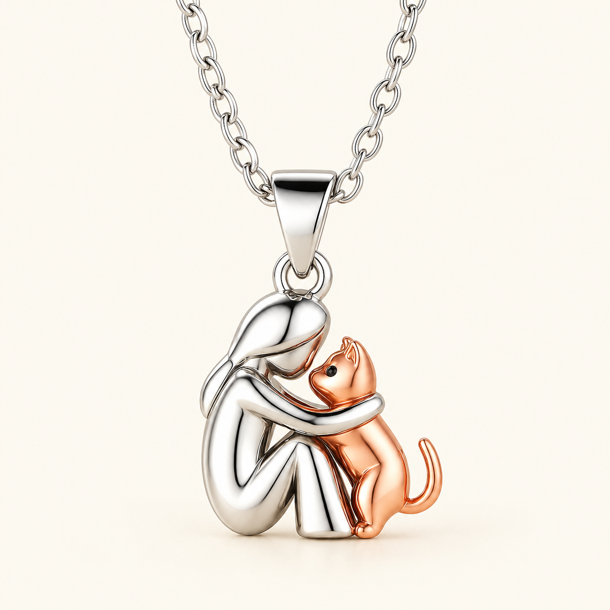 Mignon – Necklace with intertwined cat pendant