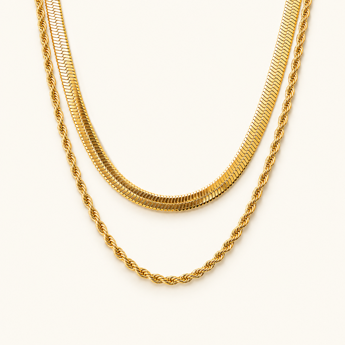 Tiana – Braided chain and flat snake chain