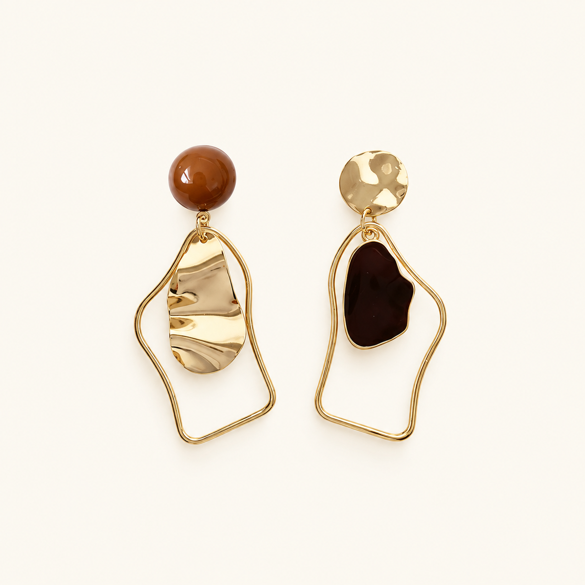 Rhia – Earrings with irregular hanging pendants