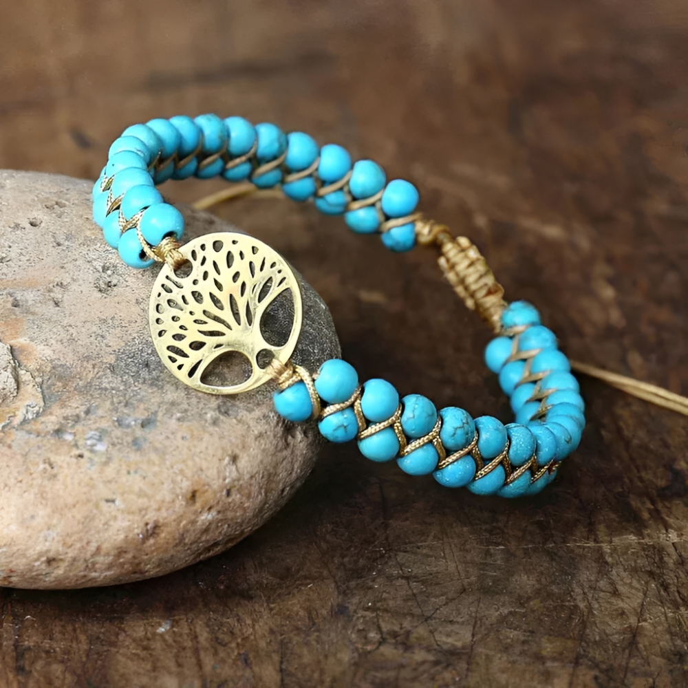 Arboréa – Handmade tree of life bracelet with turquoise