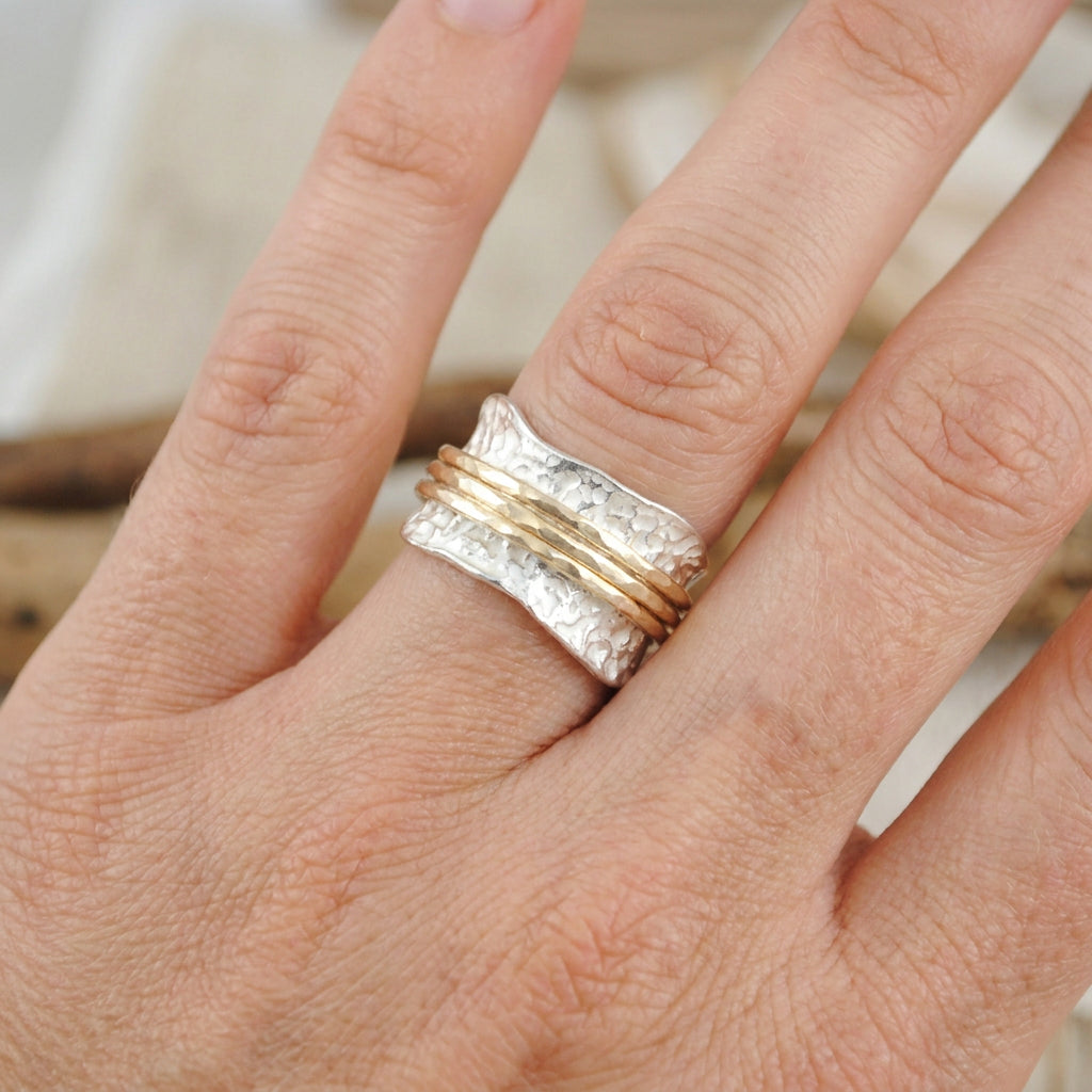 Bianca - Timeless spinning ring in gold and silver