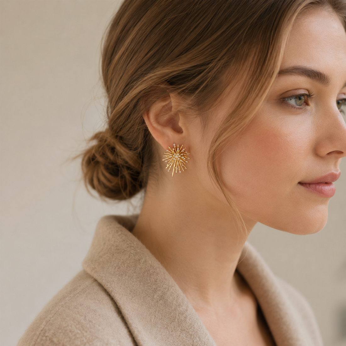 Lea – Clip earring with fire ray zirconia