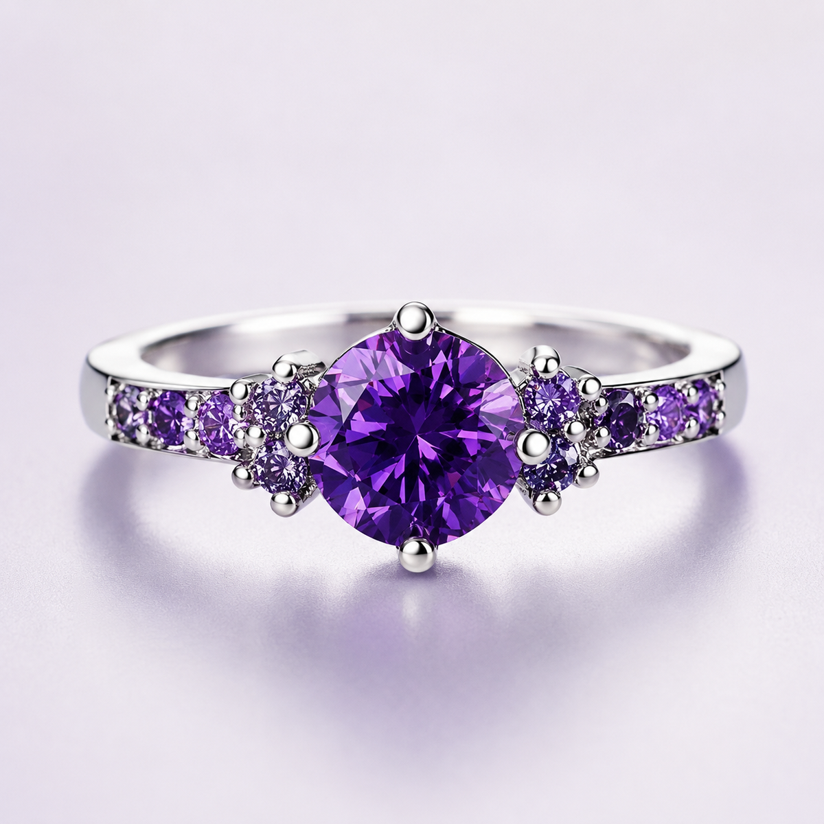 Coralie – Violet amethyst ring