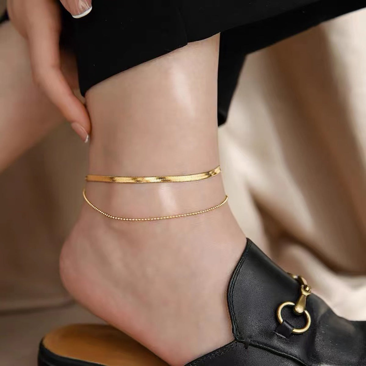 Frida – Gold-colored ankle bracelet