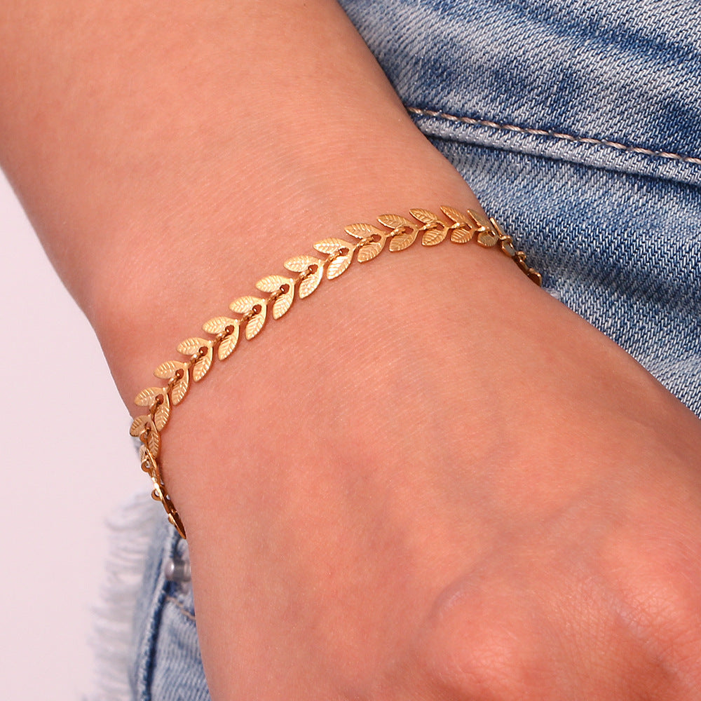 Delaida - Gold leaf bracelet
