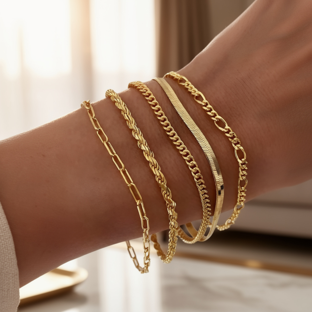 Elara – Minimalist style bracelet set for women