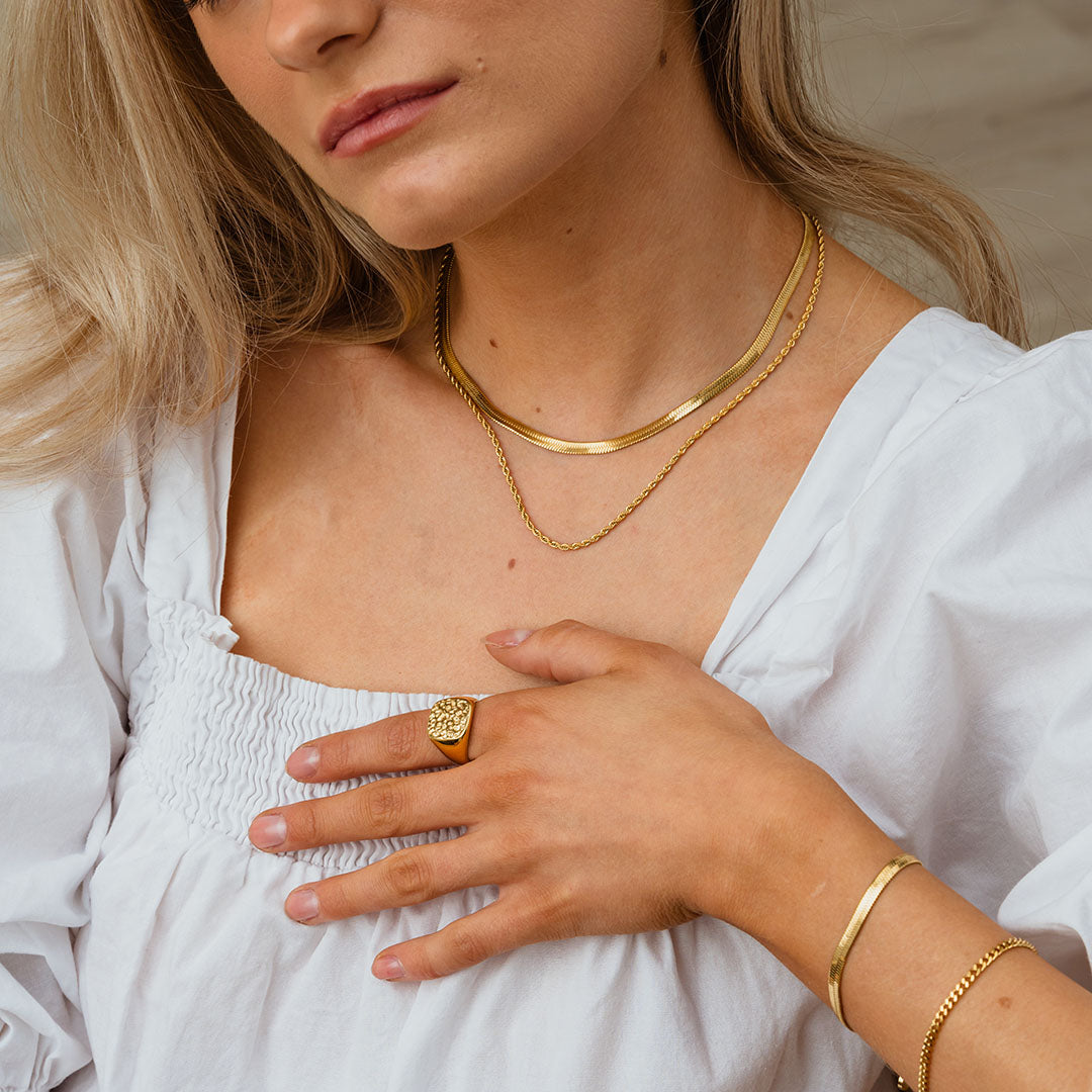 Tiana – Braided chain and flat snake chain