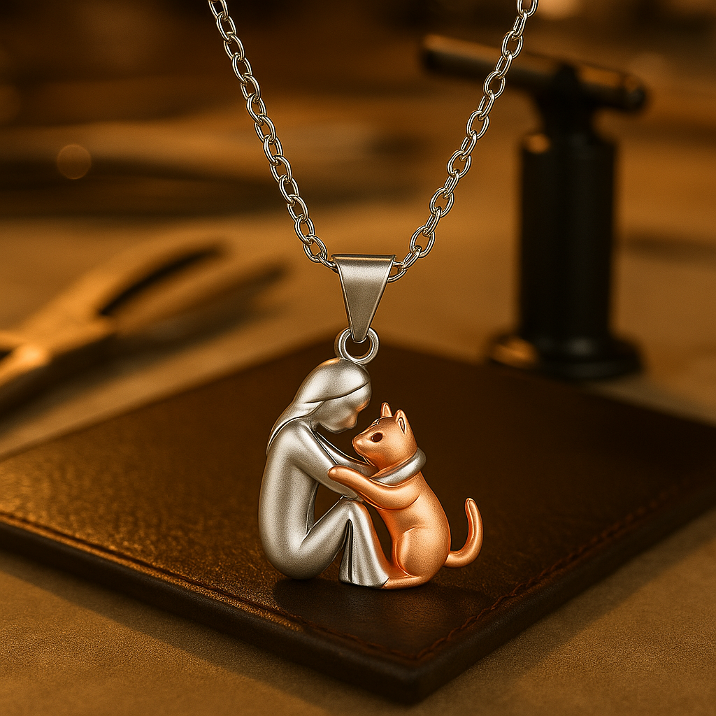 Mignon – Necklace with intertwined cat pendant