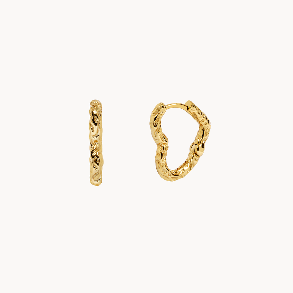 Women’s Heart Hoops with Distinct Texture and Natural Shape