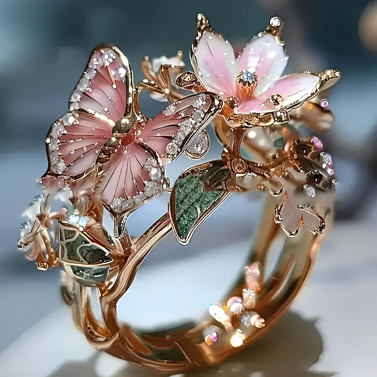 Meliora – Bright butterfly ring