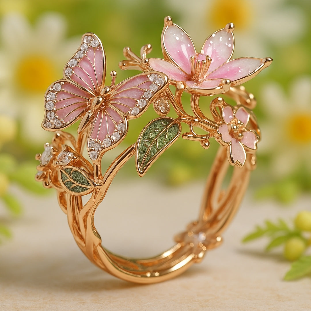 Meliora – Bright butterfly ring