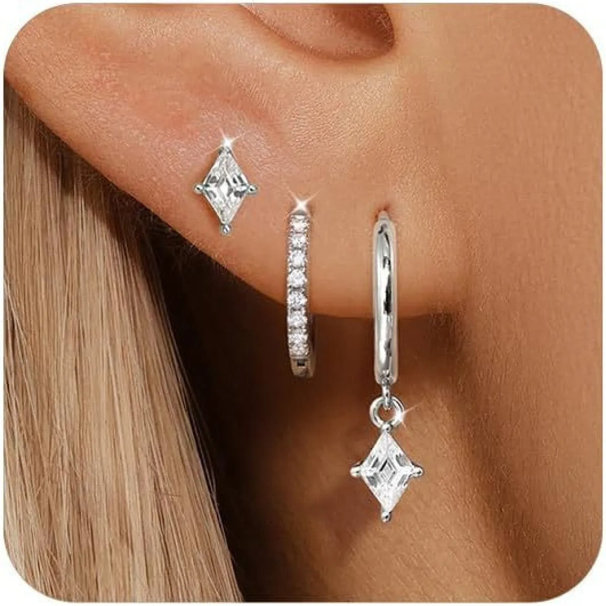 Azaria – Set of earrings with shiny pendant