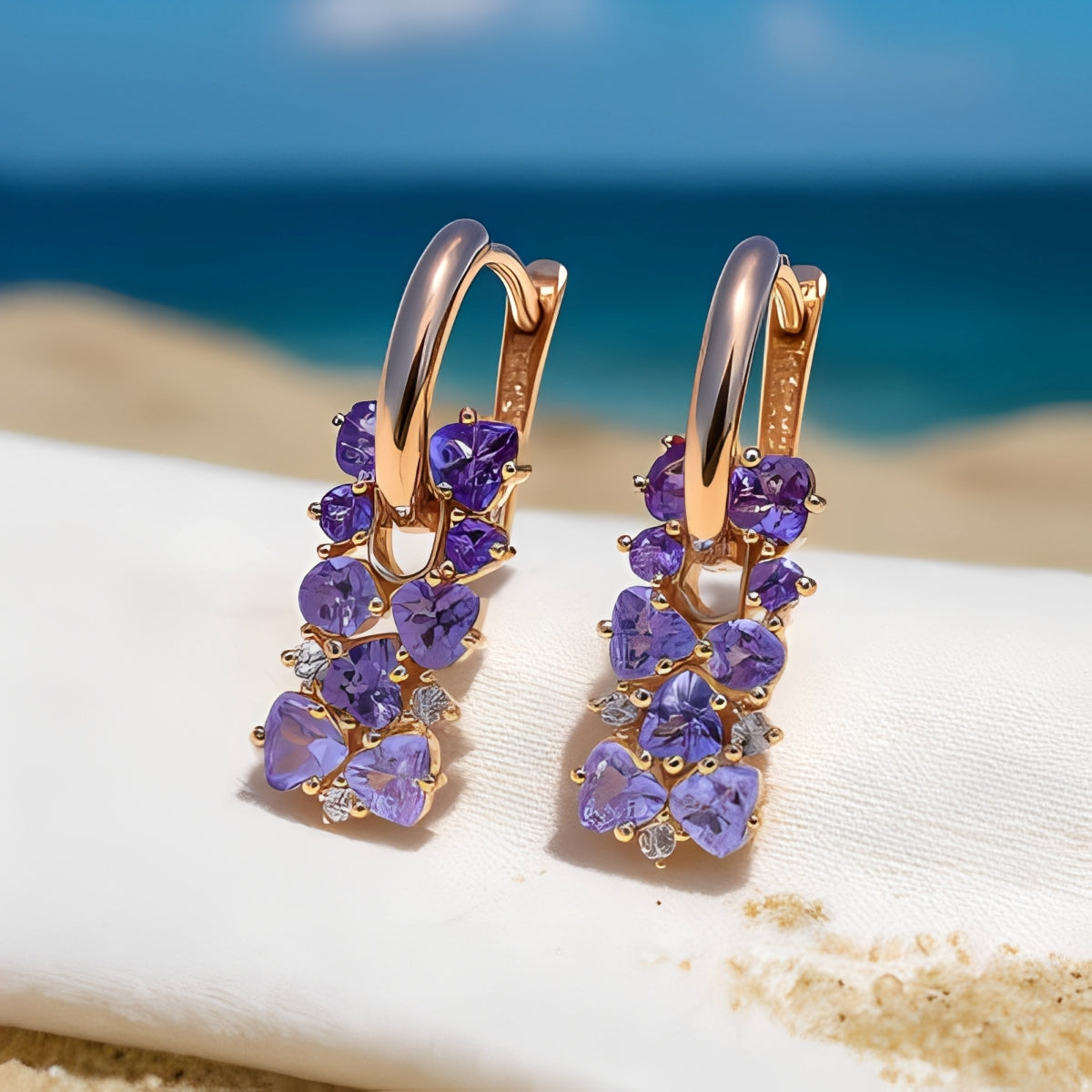 Joshi – Elegant purple earrings
