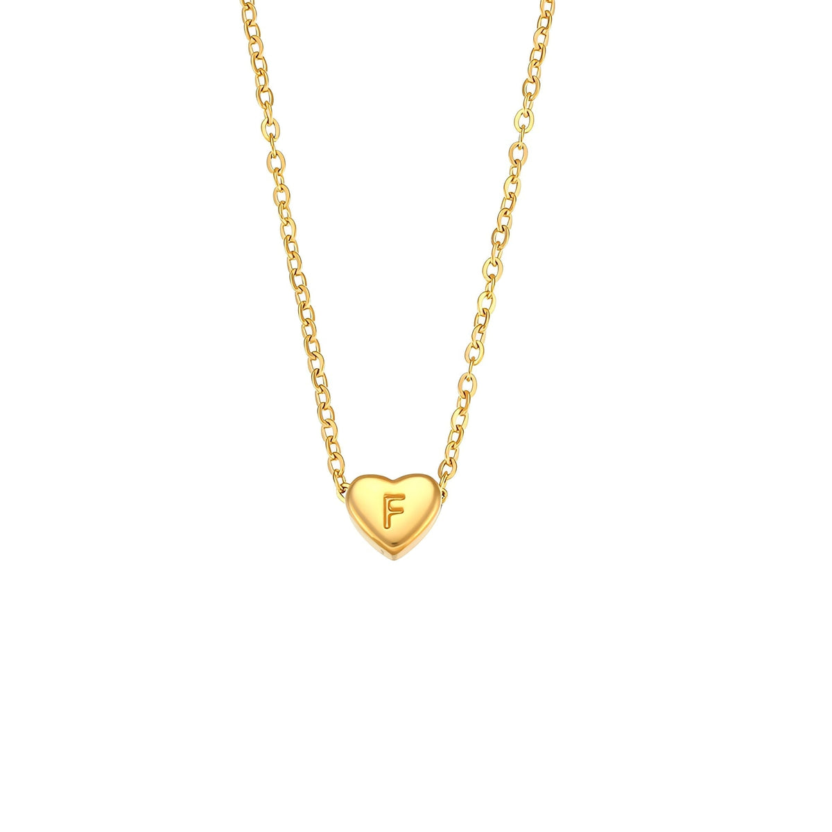 Amora – Necklace with initials in heart shape gold plating