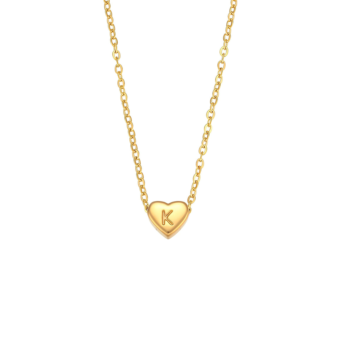 Amora – Necklace with initials in heart shape gold plating