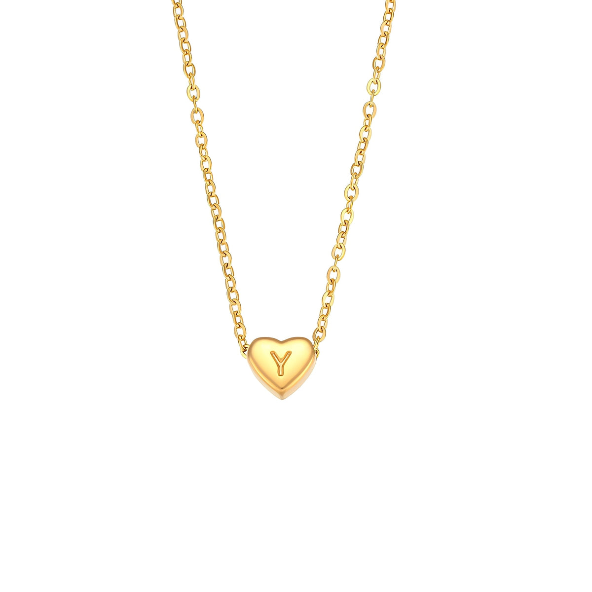 Amora – Necklace with initials in heart shape gold plating