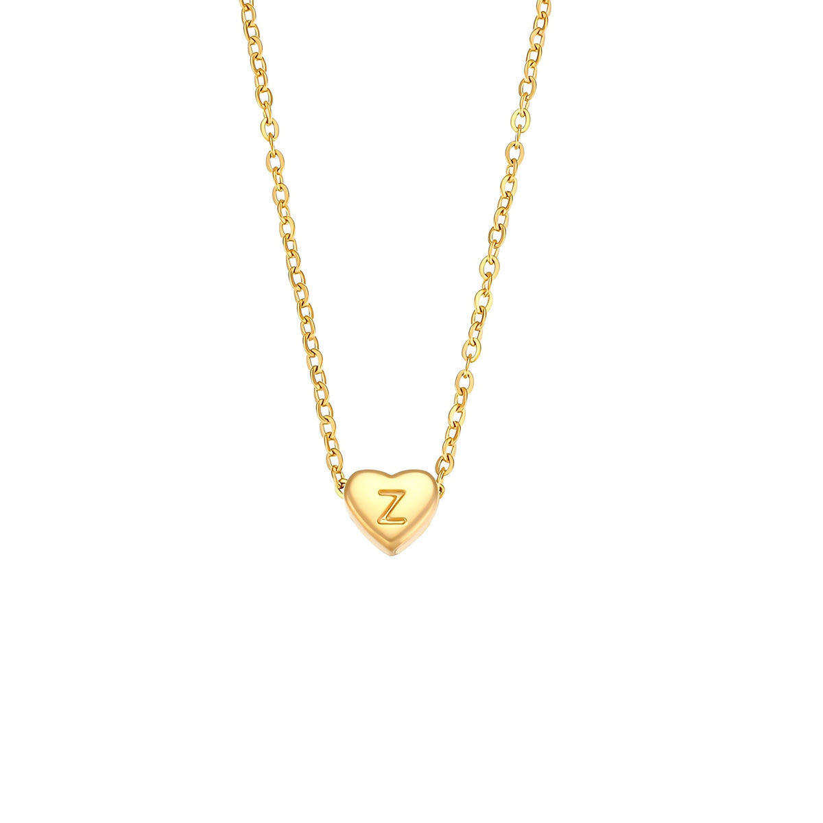 Amora – Necklace with initials in heart shape gold plating