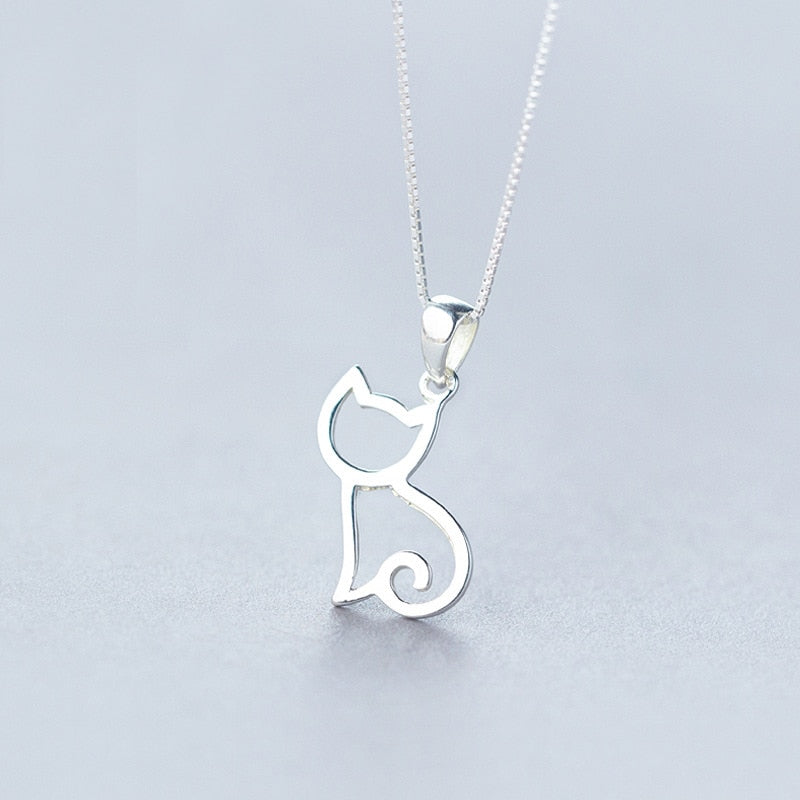 Cute cat necklace - Hollow necklace