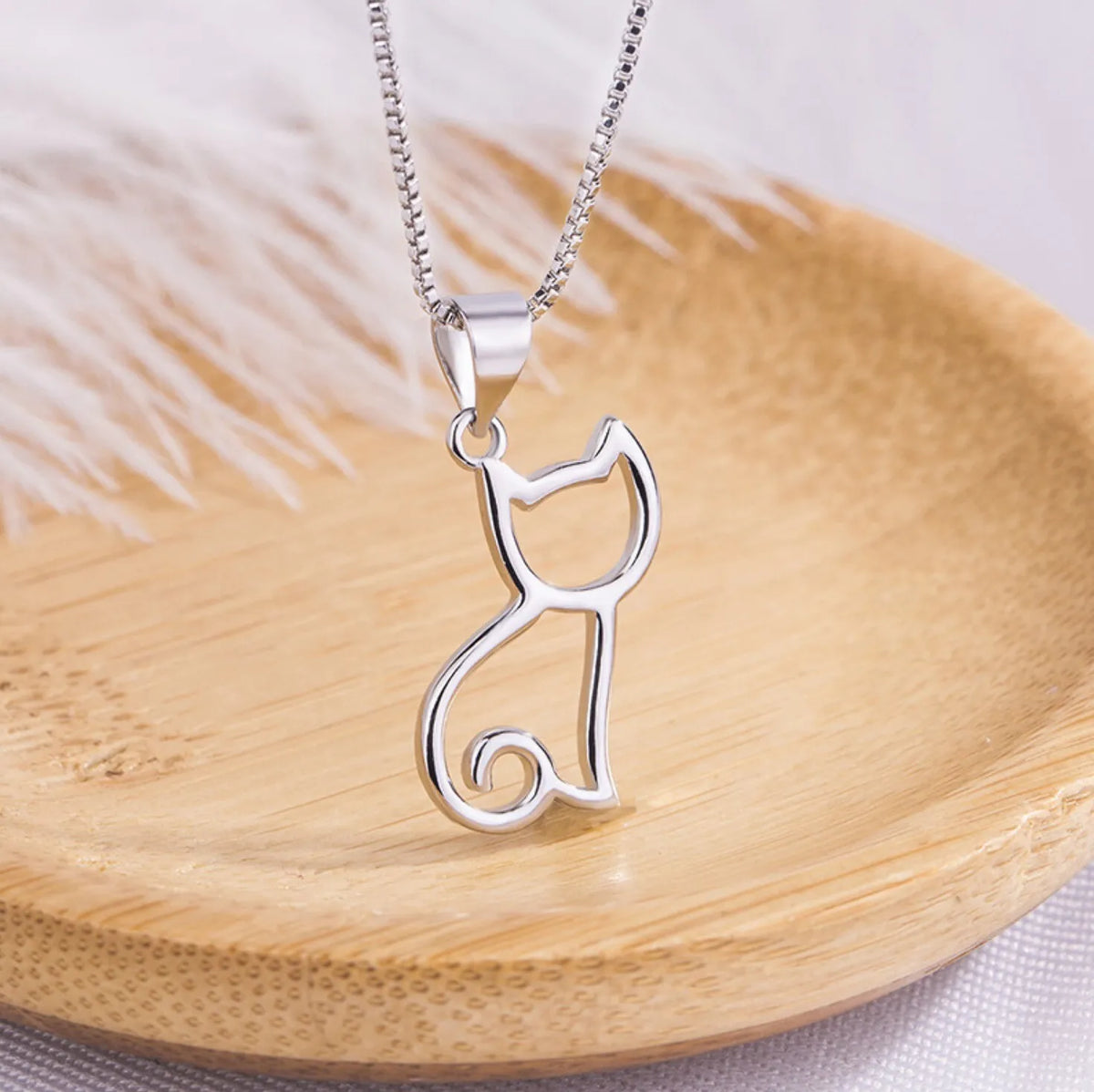Cute cat necklace - Hollow necklace